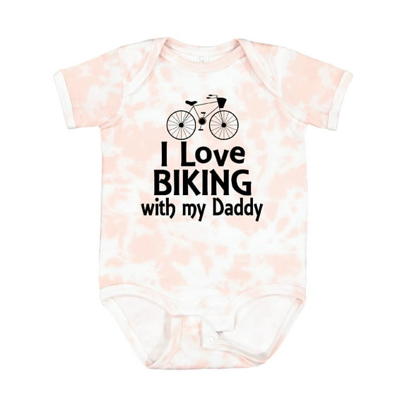 Inktastic I Love Biking with Daddy Boys or Girls Baby Bodysuit