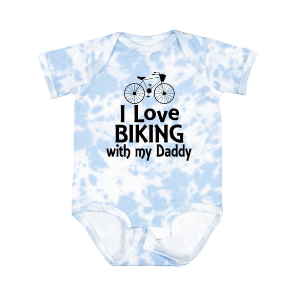Inktastic I Love Biking with Daddy Boys or Girls Baby Bodysuit