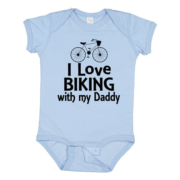 Inktastic I Love Biking with Daddy Boys or Girls Baby Bodysuit