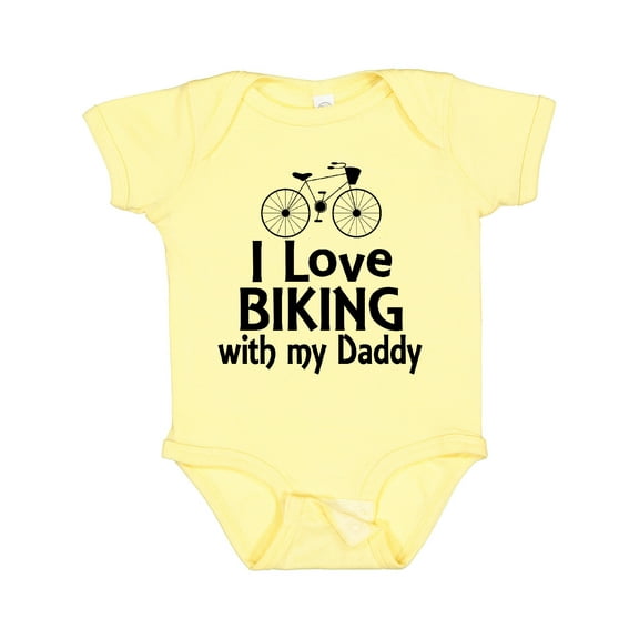 Inktastic I Love Biking with Daddy Boys or Girls Baby Bodysuit
