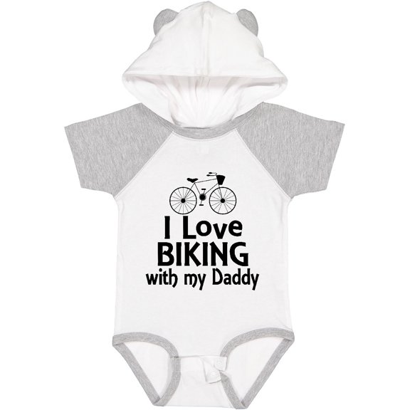 Inktastic I Love Biking with Daddy Boys or Girls Baby Bodysuit