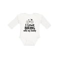 thumbnail image 1 of Inktastic I Love Biking with Daddy Boys or Girls Long Sleeve Baby Bodysuit, 1 of 5