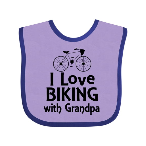 Inktastic I Love Biking with Grandpa Boys or Girls Baby Bib
