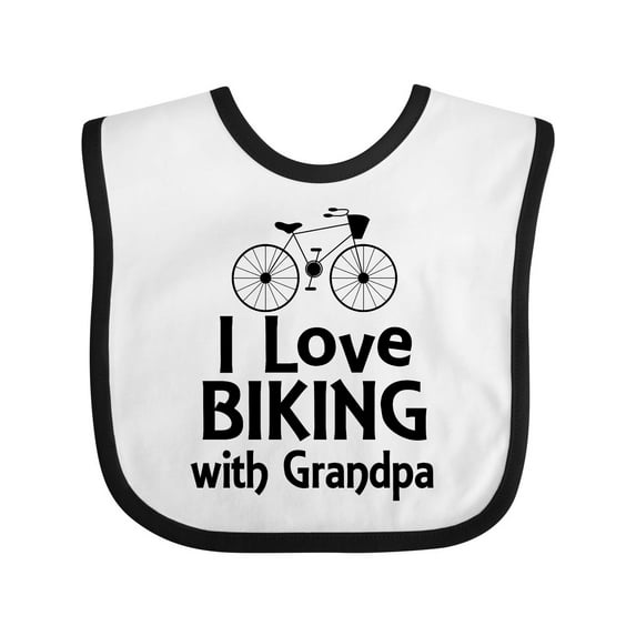 Inktastic I Love Biking with Grandpa Boys or Girls Baby Bib