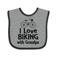 thumbnail image 1 of Inktastic I Love Biking with Grandpa Boys or Girls Baby Bib, 1 of 4