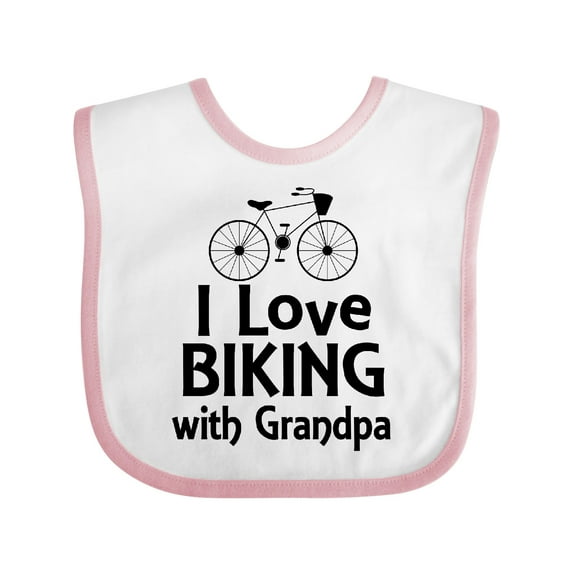 Inktastic I Love Biking with Grandpa Boys or Girls Baby Bib