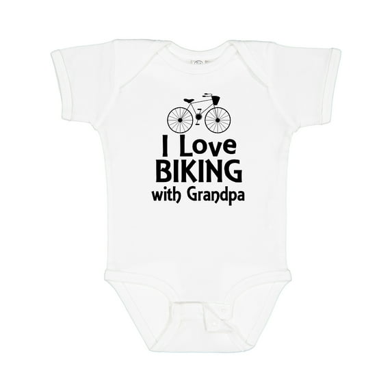 Inktastic I Love Biking with Grandpa Boys or Girls Baby Bodysuit