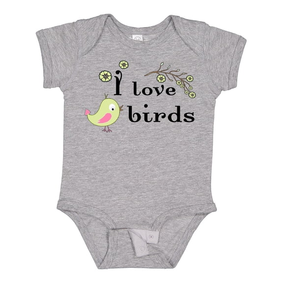 Inktastic I Love Birds Green Boys or Girls Baby Bodysuit