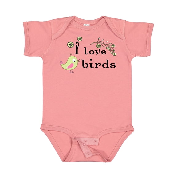 Inktastic I Love Birds Green Boys or Girls Baby Bodysuit