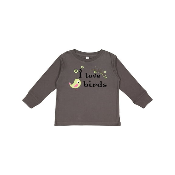 Inktastic I Love Birds green Boys or Girls Long Sleeve Toddler T-Shirt