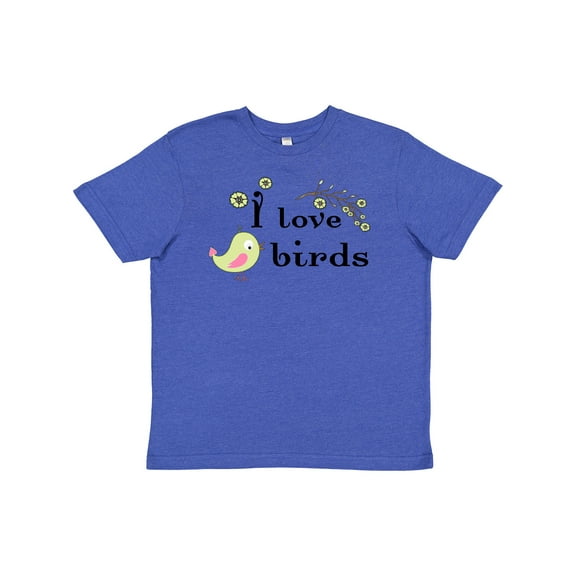 Inktastic I Love Birds green Youth T-Shirt