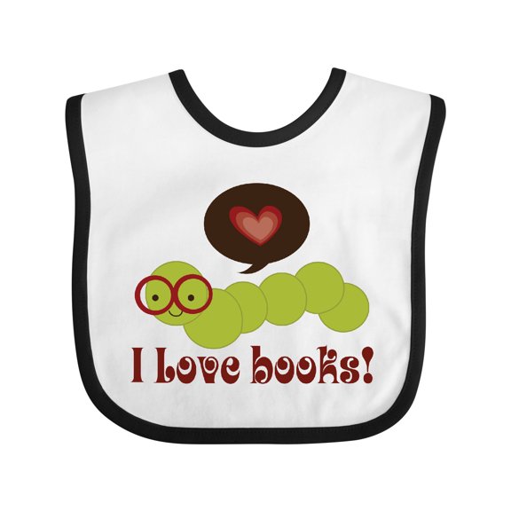 Inktastic I Love Books Bookworm Boys or Girls Baby Bib