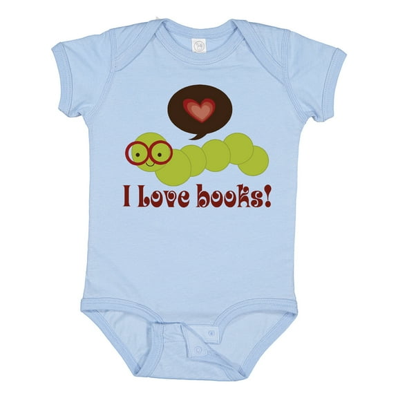 Inktastic I Love Books Bookworm Boys or Girls Baby Bodysuit