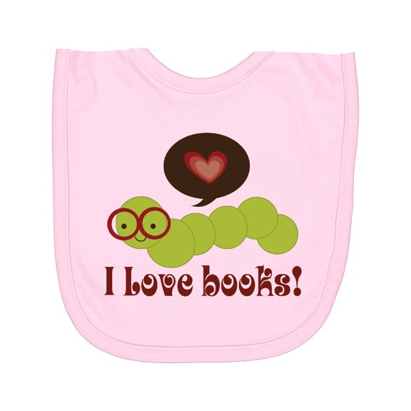Inktastic I Love Books Bookworm Newborn Bib