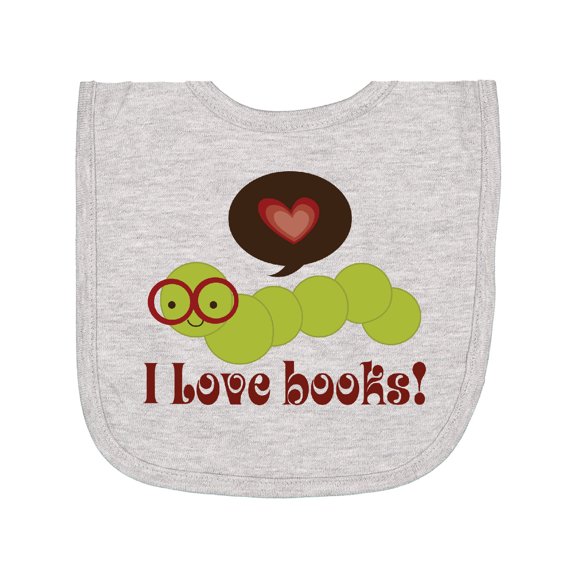 Inktastic I Love Books Bookworm Newborn Bib