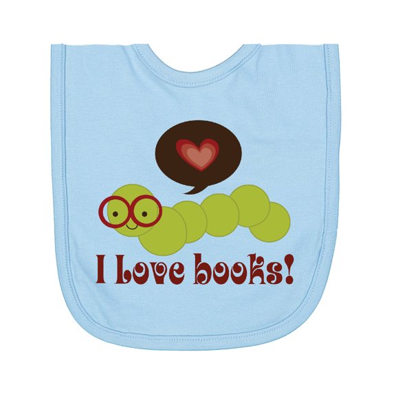 Inktastic I Love Books Bookworm Newborn Bib