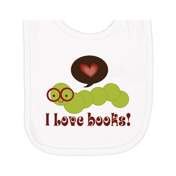Inktastic I Love Books Bookworm Newborn Bib