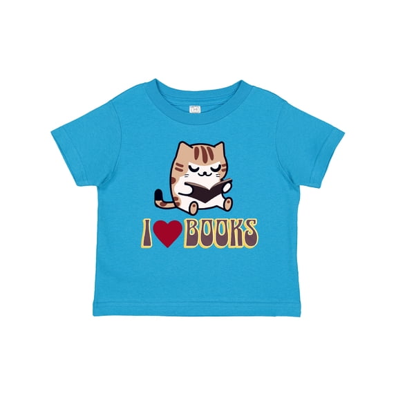 Inktastic I Love Books Reading Cat Girls Toddler T-Shirt