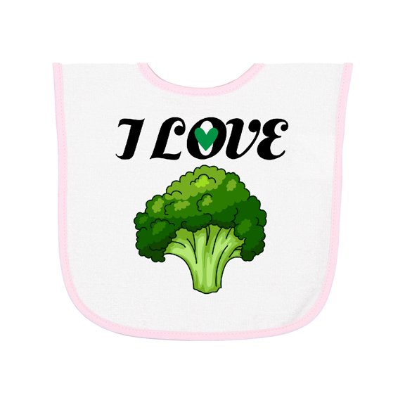 Inktastic I Love Broccoli Baby Terry Cloth Bib