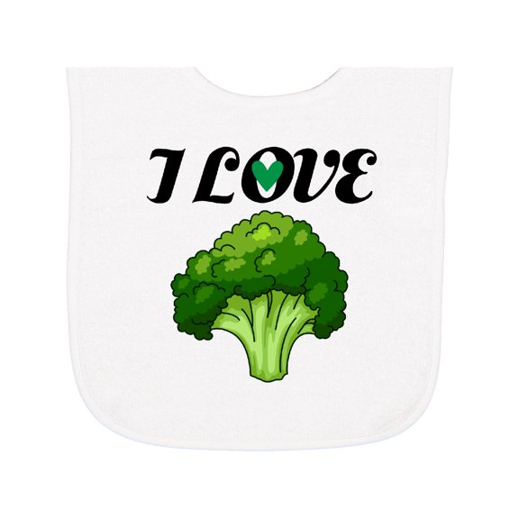 Inktastic I Love Broccoli Baby Terry Cloth Bib