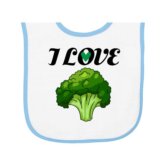 Inktastic I Love Broccoli Baby Terry Cloth Bib