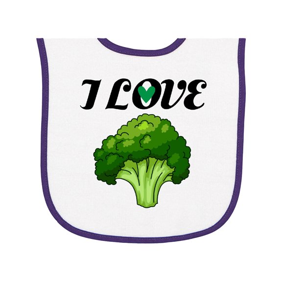 Inktastic I Love Broccoli Baby Terry Cloth Bib