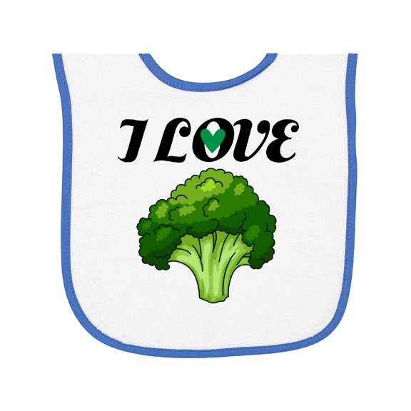 Inktastic I Love Broccoli Baby Terry Cloth Bib