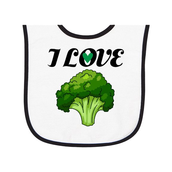 Inktastic I Love Broccoli Baby Terry Cloth Bib
