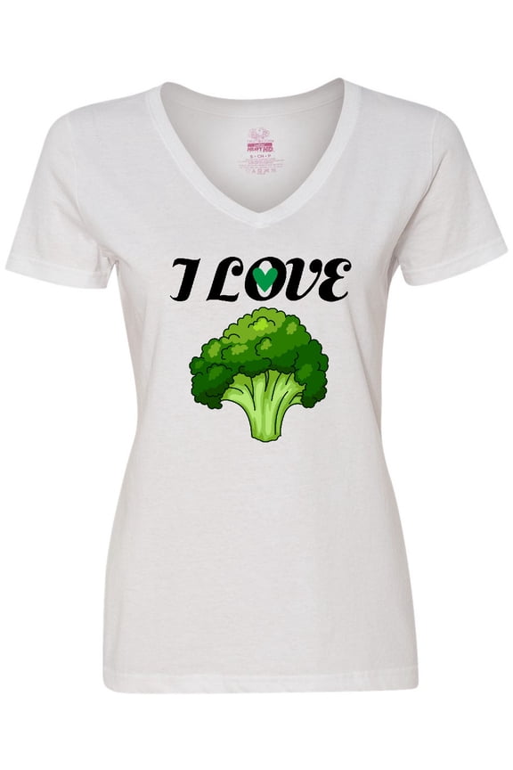 I Love Broccoli Women's V-Neck T-Shirt