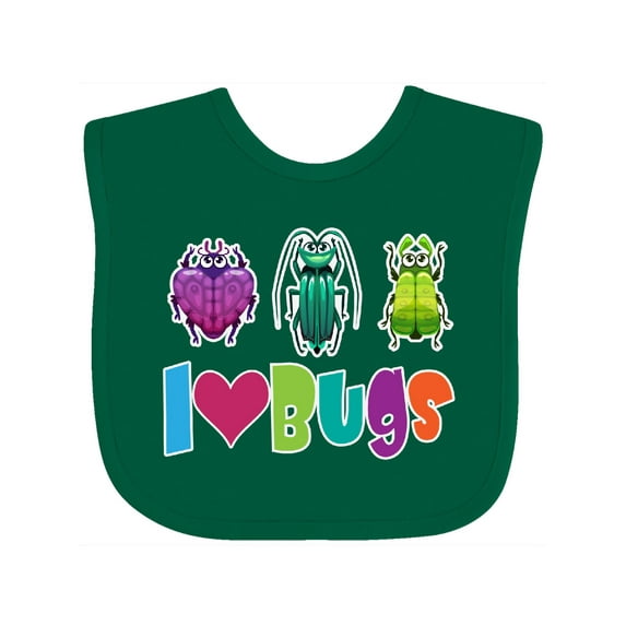 Inktastic I Love Bugs Boys or Girls Baby Bib