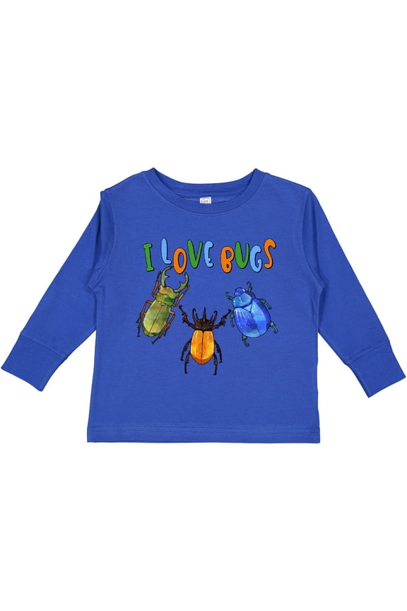 I Love Bugs Boys or Girls Long Sleeve Toddler T-Shirt