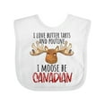 thumbnail image 1 of Inktastic I Love Butter Tarts and Poutine I Moose Be Canadian Pun Boys or Girls Baby Bib, 1 of 4