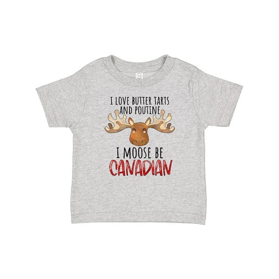 Inktastic I Love Butter Tarts and Poutine I Moose Be Canadian Pun Boys or Girls Baby T-Shirt