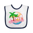 thumbnail image 1 of Inktastic I Love California with Ocean and Palm Trees Boys or Girls Baby Bib, 1 of 4