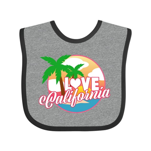Inktastic I Love California with Ocean and Palm Trees Boys or Girls Baby Bib