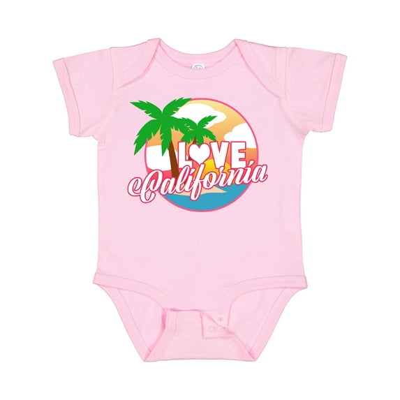 Inktastic I Love California with Ocean and Palm Trees Boys or Girls Baby Bodysuit