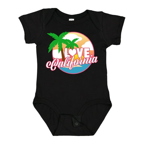 Inktastic I Love California with Ocean and Palm Trees Boys or Girls Baby Bodysuit