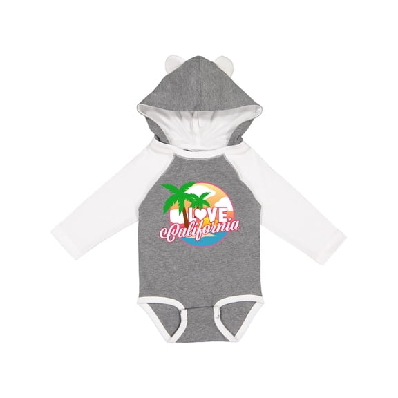 Inktastic I Love California with Ocean and Palm Trees Boys or Girls Long Sleeve Baby Bodysuit