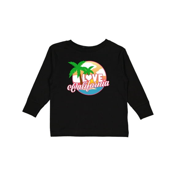 Inktastic I Love California with Ocean and Palm Trees Boys or Girls Long Sleeve Toddler T-Shirt