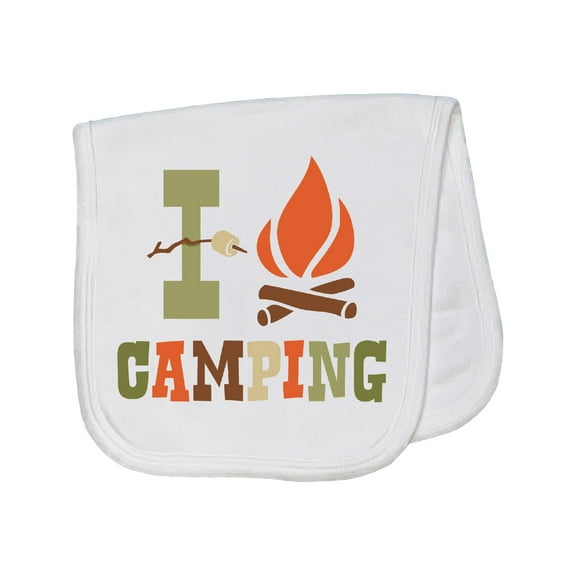 Inktastic I Love Camping Baby Burp Cloth