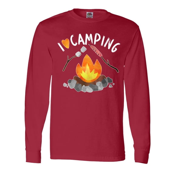 Inktastic I Love Camping- Campfire, Hot Dog, Marshmallows Long Sleeve T-Shirt