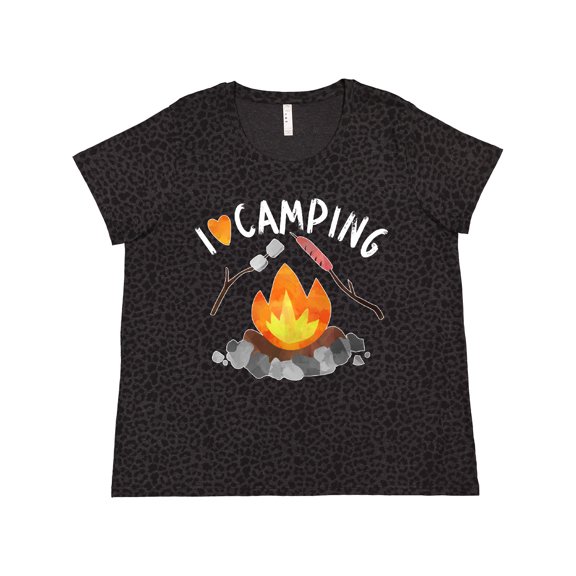Inktastic I Love Camping- Campfire, Hot Dog, Marshmallows Women's Plus Size T-Shirt