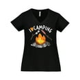 thumbnail image 1 of Inktastic I Love Camping- Campfire, Hot Dog, Marshmallows Women's Plus Size V-Neck T-Shirt, 1 of 5