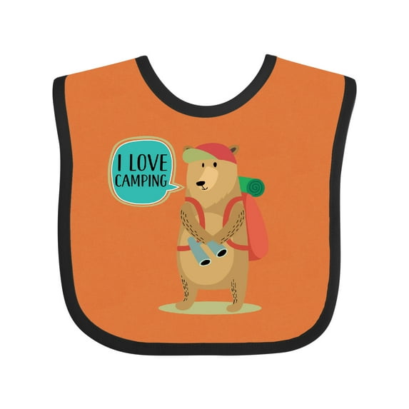 Inktastic I Love Camping Summer Camp Boys or Girls Baby Bib