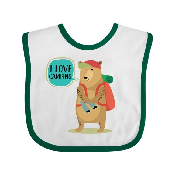 Inktastic I Love Camping Summer Camp Boys or Girls Baby Bib