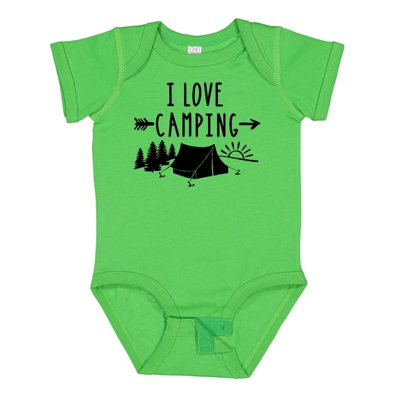 Inktastic I Love Camping- Tent and Trees Boys or Girls Baby Bodysuit