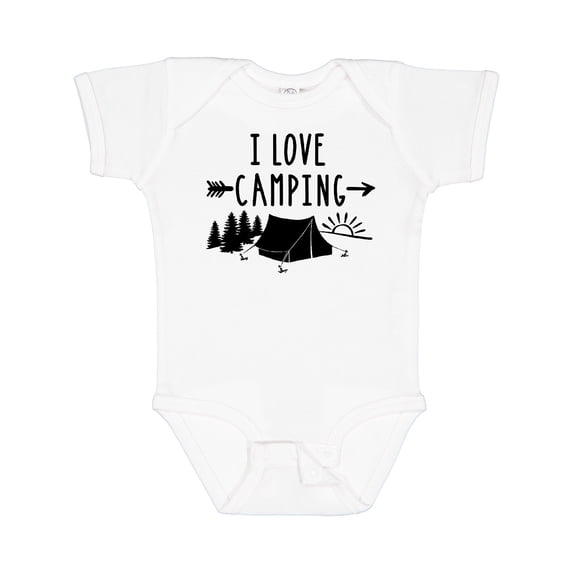 Inktastic I Love Camping- Tent and Trees Boys or Girls Baby Bodysuit