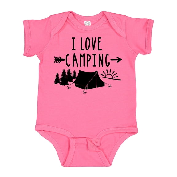 Inktastic I Love Camping- Tent and Trees Boys or Girls Baby Bodysuit