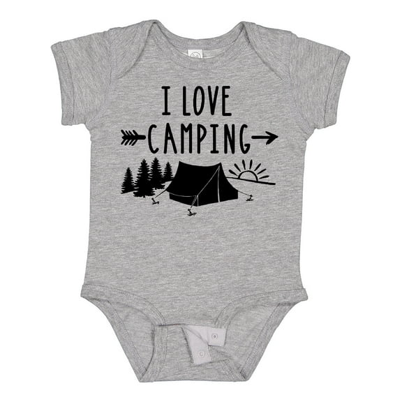 Inktastic I Love Camping- Tent and Trees Boys or Girls Baby Bodysuit