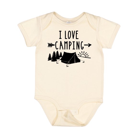 Inktastic I Love Camping- Tent and Trees Boys or Girls Baby Bodysuit